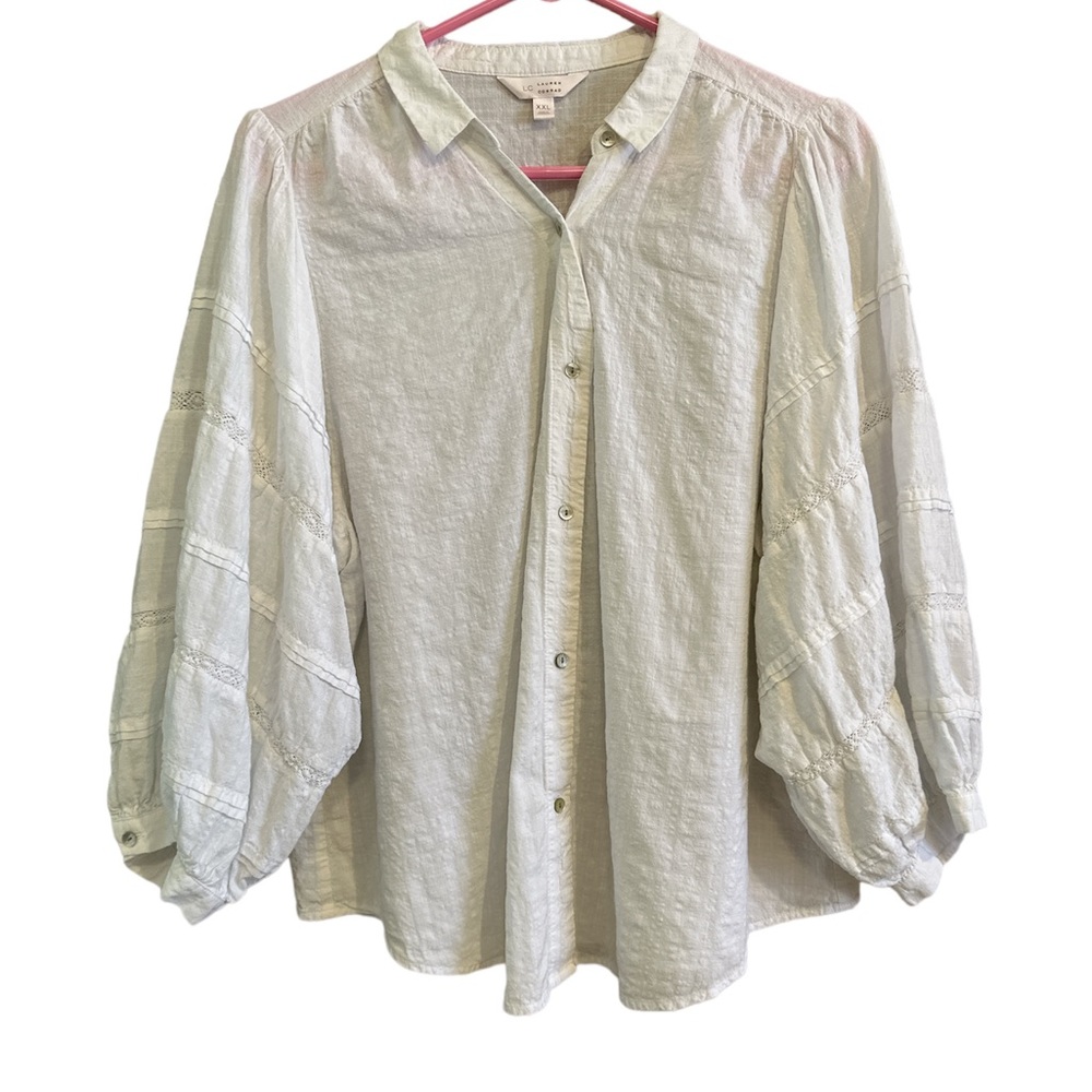 Peasant Lauren Conrad White Top XXL